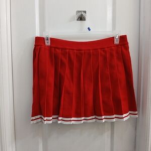 Daisy Red Mini Skirt with White Trim Women Sz 2X